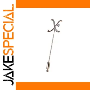 X-Shaped Sparkling Alloy Pin in Light Green and Grey