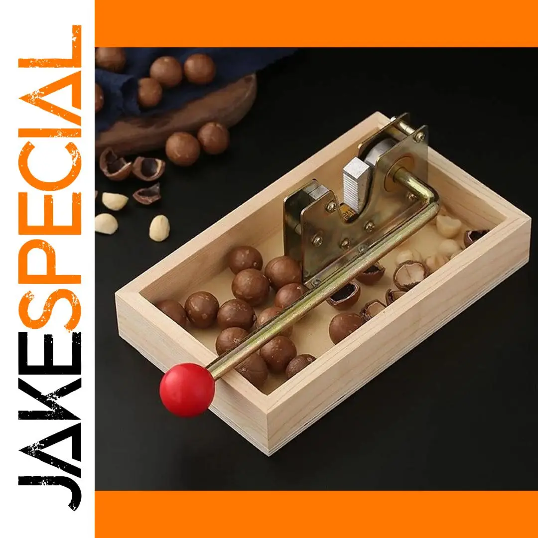 Heavy-Duty Manual Nutcracker with Brass & Wood 1 Heavy-Duty Manual Nutcracker with Brass & Wood