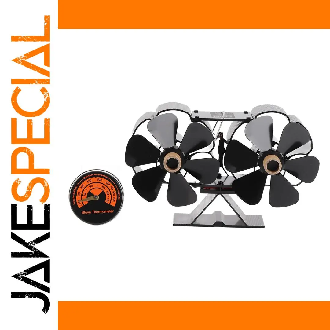 Heat-Powered Fireplace Fan 6-Blade Aluminum 1 Heat-Powered Fireplace Fan 6-Blade Aluminum