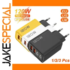 120W Multi-Port Portable Wall Charger for Universal Devices
