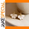 Vintage Floral Drop Earrings with White Petals