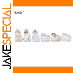 Cute Cat-Shaped PVC Keychains Set of Six