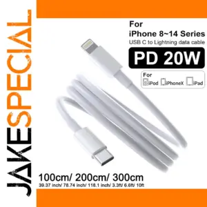 White USB-C to Lightning Cable for Apple Devices