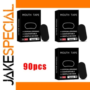 Black Anti-Snore Mouth Tape Set for Better Sleep
