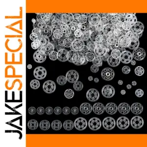Transparent Plastic Snap Buttons Set of 90
