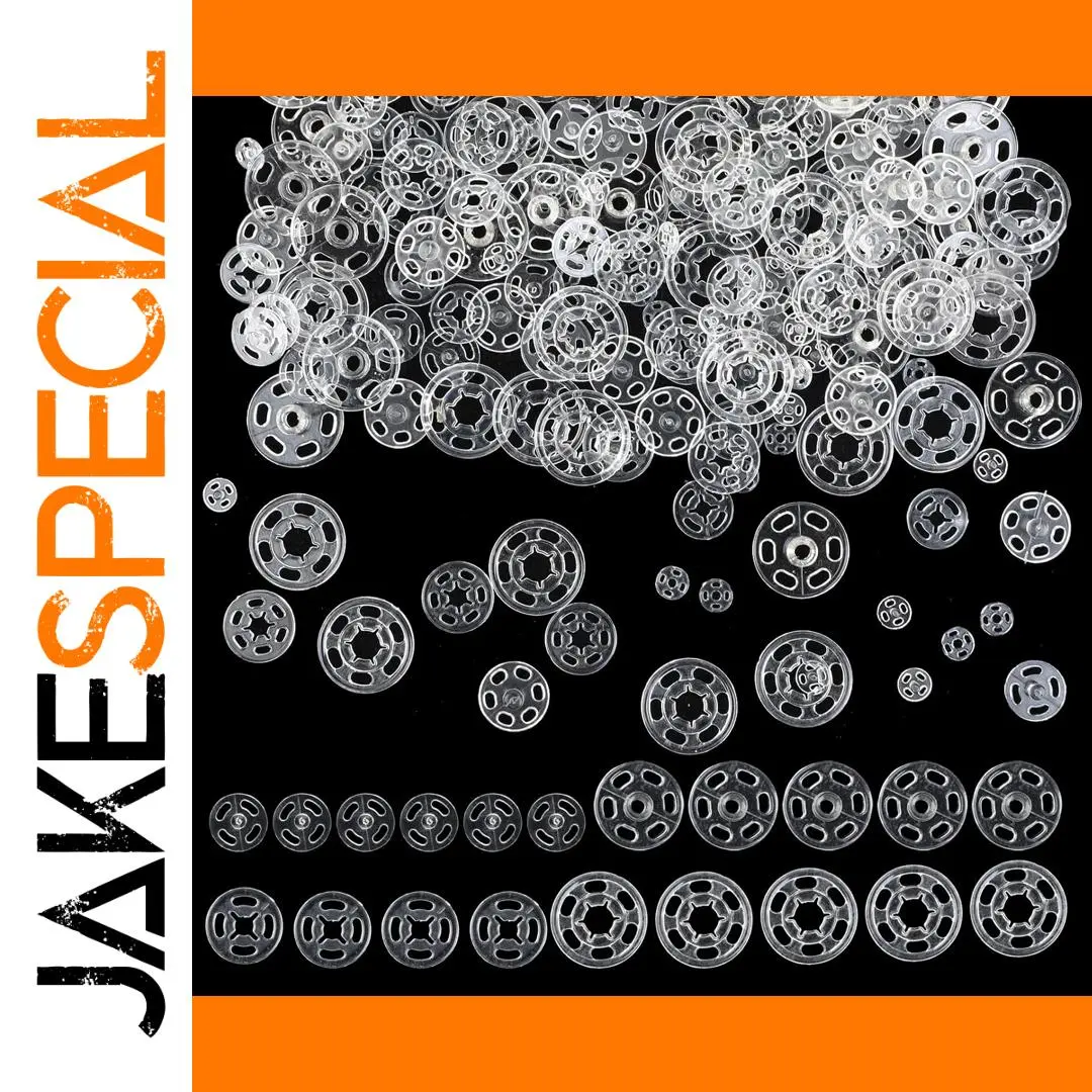Transparent Plastic Snap Buttons Set of 90 1 Transparent Plastic Snap Buttons Set of 90