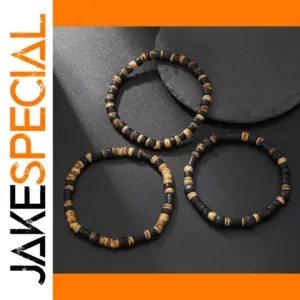 Natural Coconut Shell Beaded Bracelets Set for Women