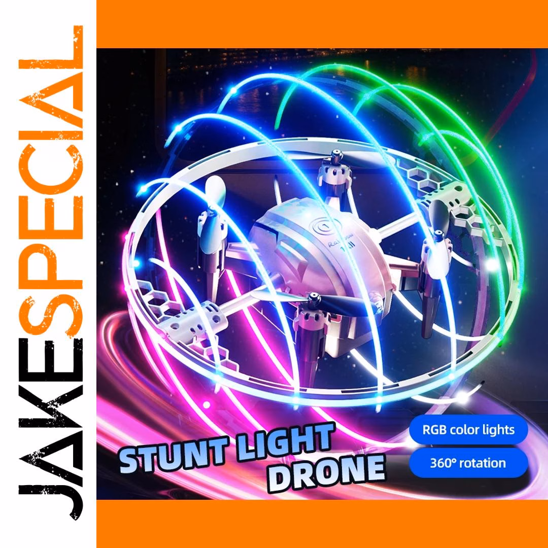Vibrant Pink/White Stunt Drone with LED Lights 1 Vibrant Pink/White Stunt Drone with LED Lights
