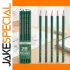Set of 10 Green 2B Sketch Pencils