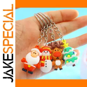 Festive Vivid Silicone Christmas Keychains