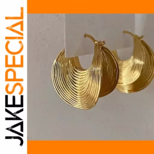 Gold and Silver Vintage Hoop Earrings with Spiral Design