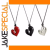 Heart Pendant Necklace with Black Rope Chain