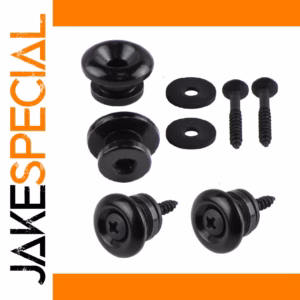 Black Mushroom Head Guitar Strap Locks Set