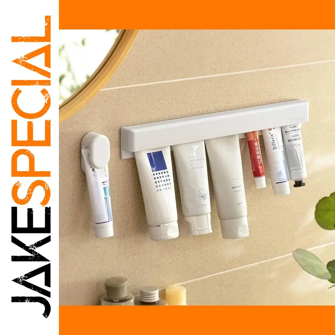 White Wall-Mounted Toothpaste & Cream Organizer 1 White Wall-Mounted Toothpaste & Cream Organizer