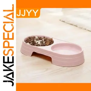 Pink Double Pet Bowl for Cats and Small Dogs