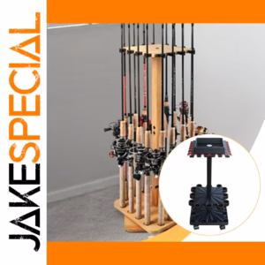 Modern Black Fishing Rod Rack for Home