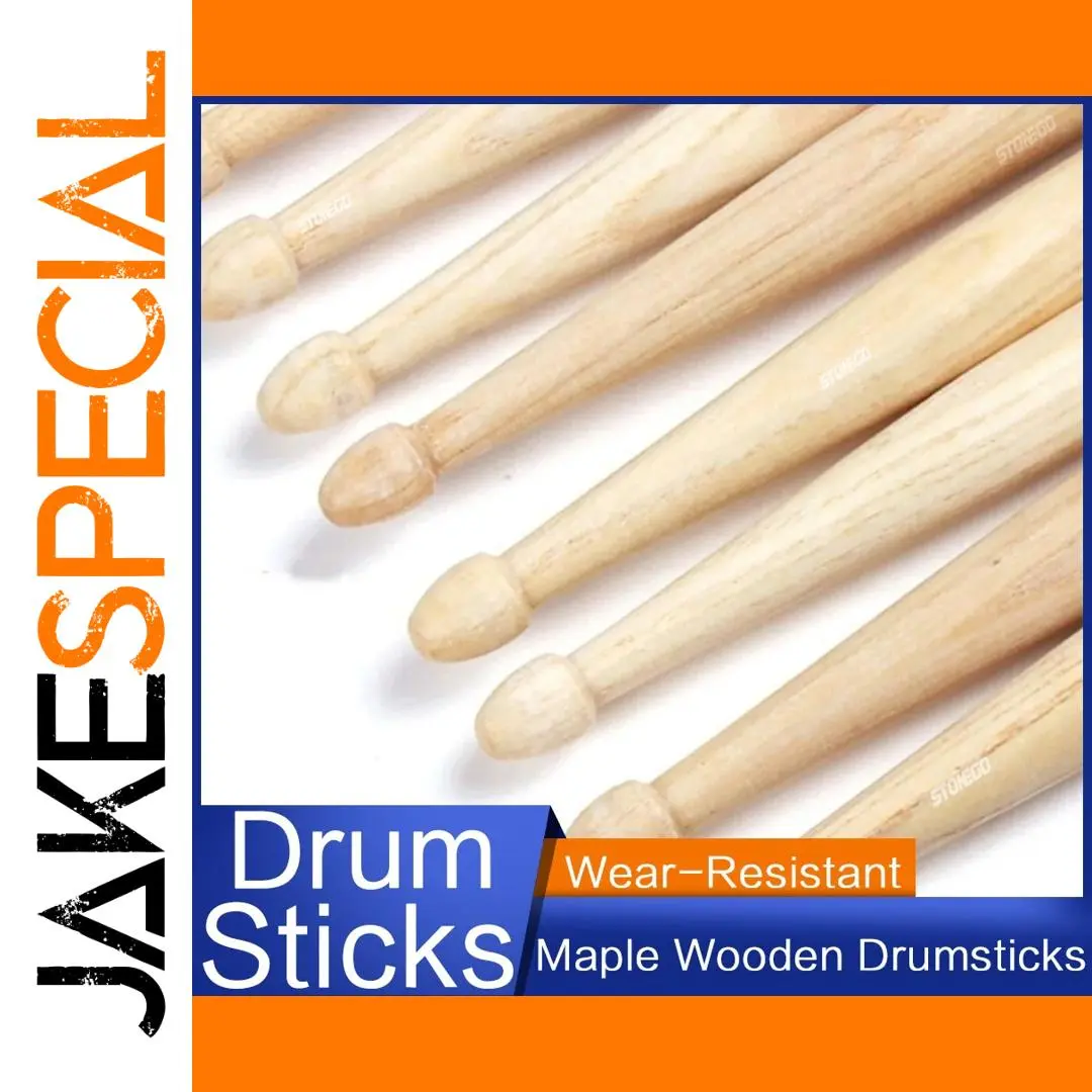 41 cm Maple Drumsticks with Wooden Tips 1 41 cm Maple Drumsticks with Wooden Tips