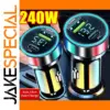 240W Dual USB Car Charger with Digital Display