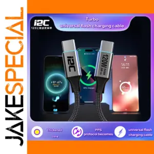 I2C Turbo Charging Cables TU1 (65W, 120cm) & TU2 (120W, 180cm)