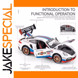 White Porsche 918 GT Diecast Car Model 1:24 Scale