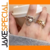 Vintage Silver & Gold Pearl Ring Set for Women