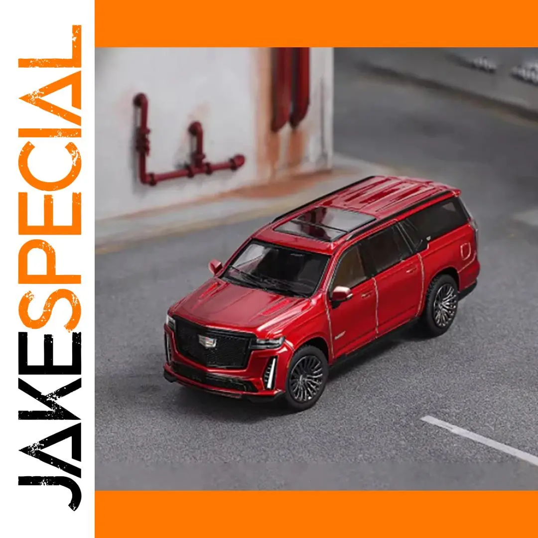 Red Cadillac Escalade ESV 1/64 Diecast Model 1 Red Cadillac Escalade ESV 1/64 Diecast Model