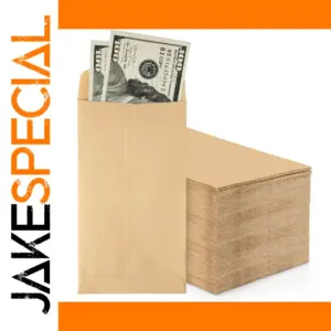 Kraft Paper Cash Envelope Set, 50 Pieces