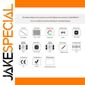 3.5-Inch 480x320 Resistive LCD Touch Display
