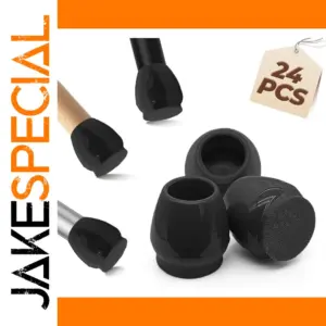 Black Chair Leg Protectors Set for 15-20mm Legs