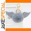 Angel Wings Rabbit Fur Ball Keychain