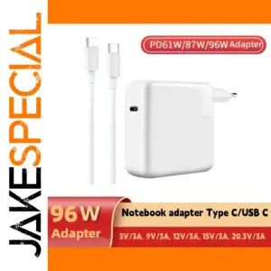 White 61W/96W USB-C Power Adapter for MacBook