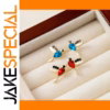Vintage Copper Hummingbird Stud Earrings in Blue or Red