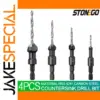 4-Piece Woodworking Countersink Set with HSS4241 Bits