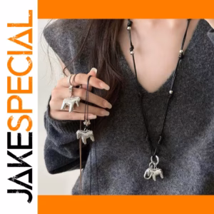 Vintage Silver Horse Pendant Necklace for Women