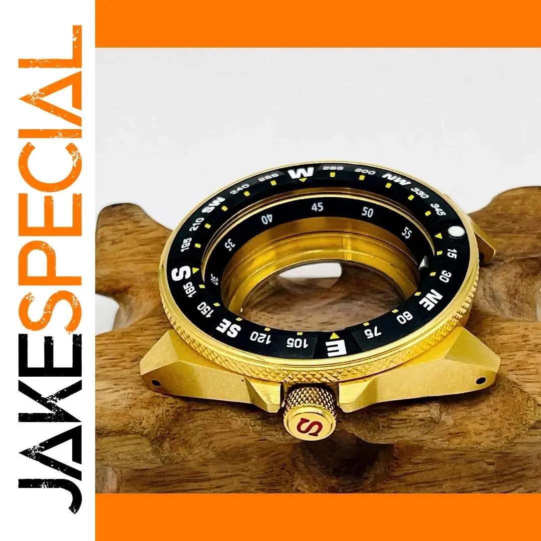 44mm Gold Stainless Steel Samurai SRPE Watch Case 1 44mm Gold Stainless Steel Samurai SRPE Watch Case