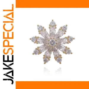 Winter Snowflake Brooch with Crystals