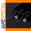 Silver Drop Earrings with Iridescent Cubic Pendants