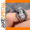 Vintage Silver Dragon Ring with Pterosaur Wings