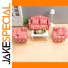 Miniature Dollhouse Sofa Set with Vibrant Colors