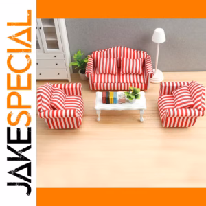 Miniature Dollhouse Sofa Set with Vibrant Colors