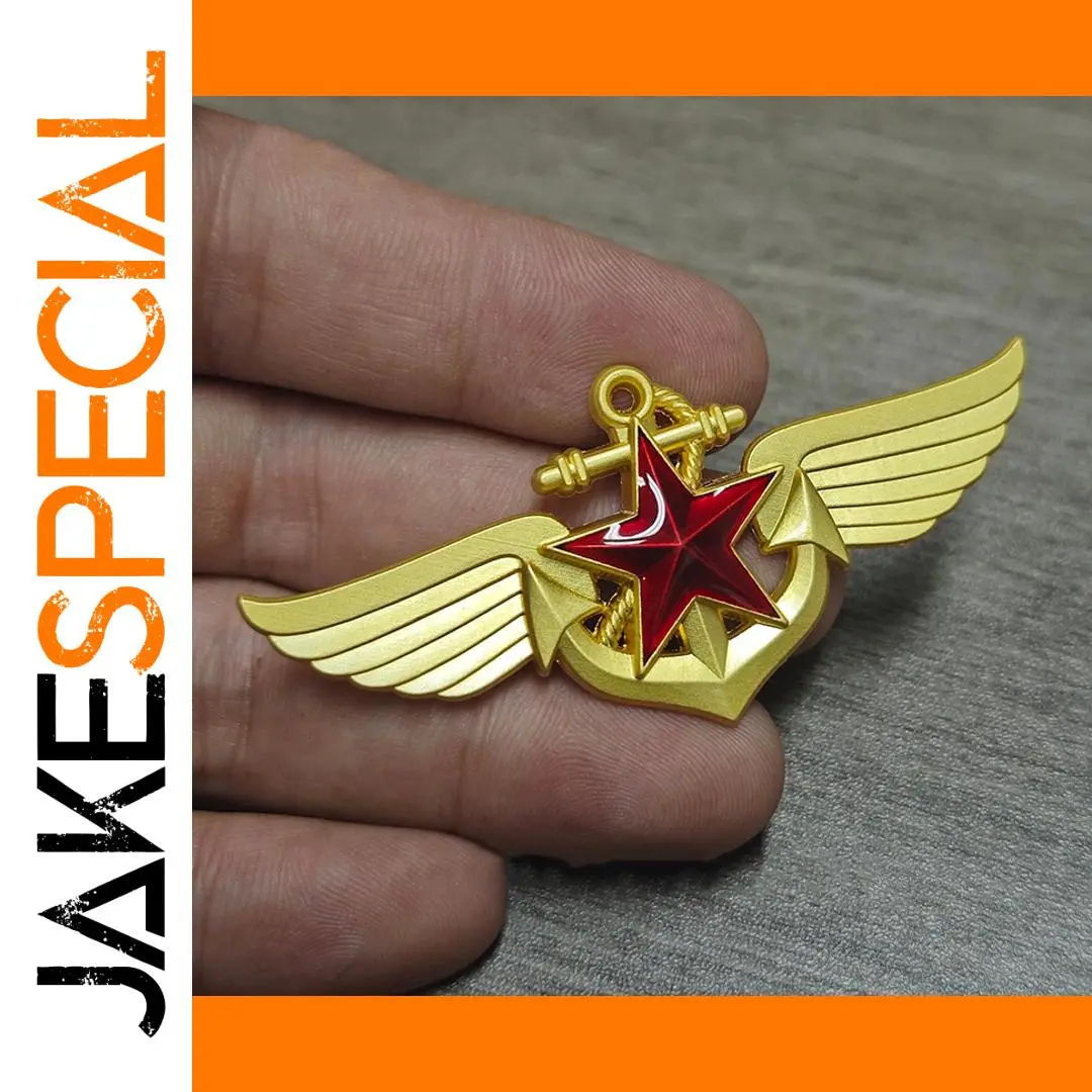 Patriotic Alloy Badge with Star and Wings 1 Patriotic Alloy Badge with Star and Wings