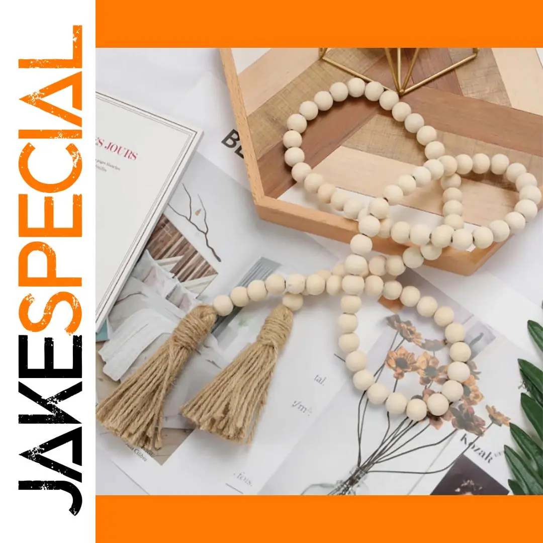 Rustic Wooden Bead Garland for Home Decor 1 Rustic Wooden Bead Garland for Home Decor