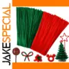 Vibrant Red & Green Craft Pipe Cleaners (200 pcs)