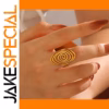Bold Stainless Steel Spiral Ring for Men and Women