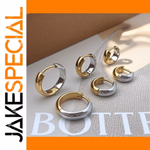 Stainless Steel Chunky Hoop Earrings 72x45mm