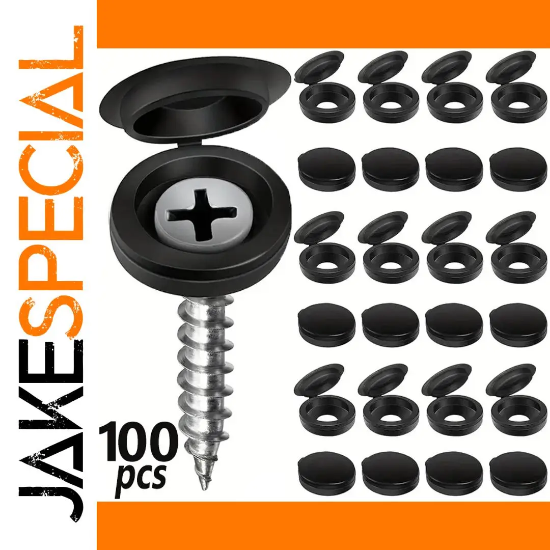 Hinged Plastic Screw Cap Covers 13mm, Pack of 100 1 Hinged Plastic Screw Cap Covers 13mm, Pack of 100