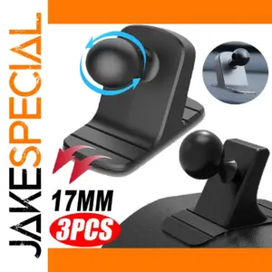 Black Car Phone Holder with 17mm Rotatable Ball