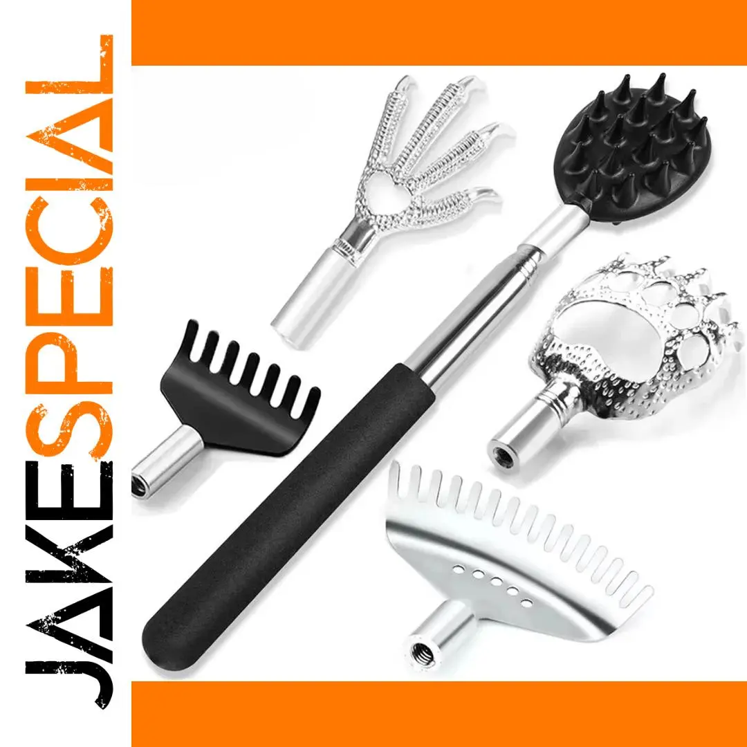 Stainless Steel Telescopic Back Scratchers Set 1 Stainless Steel Telescopic Back Scratchers Set