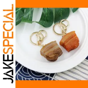 Braised Pork Belly Keychain with Resin Charm