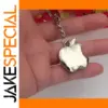 Apple Logo Keychain Zinc Alloy with Rhodium Finish
